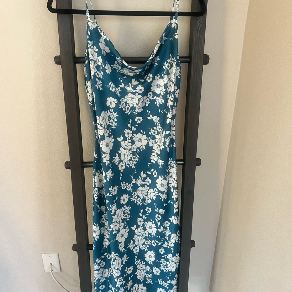 Inspired Hearts Teal and White Floral Dress